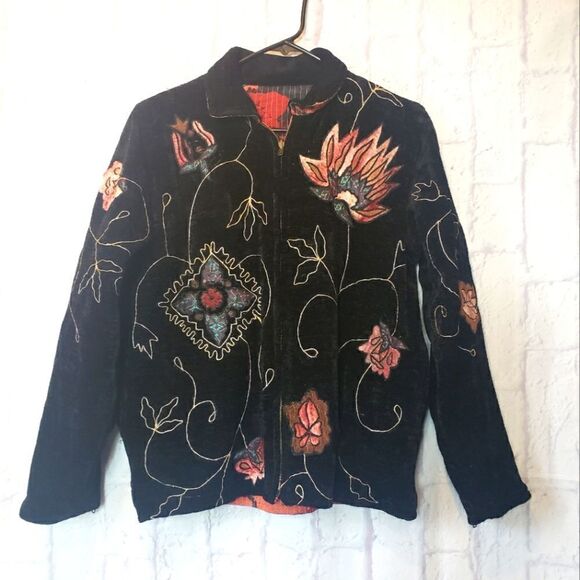 VINTAGE FLASHBACK Reversible Zip Front Jacket Coat - Picture 1 of 14
